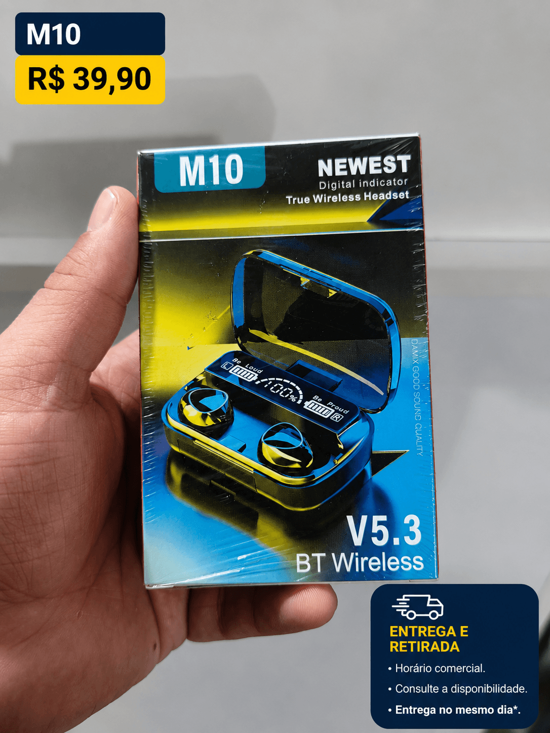 Fone de Ouvido M10 Preto